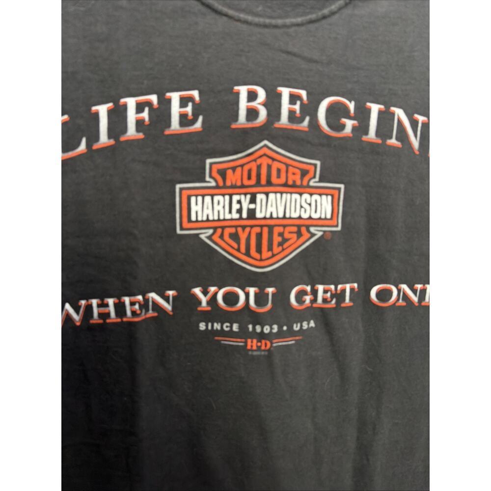 Vintage Y2K Harley Davidson Motorcycles Biker Black Tee Shirt Large - Picture 2 of 7